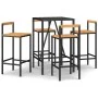 Bar table and garden stools 5 pieces acacia wood PE rattan black by vidaXL, Garden sets - Ref: Foro24-3187691, Price: 267,68 ...