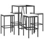 Garden table and high stools 5 pieces and black PE rattan cushions by vidaXL, Garden sets - Ref: Foro24-3187632, Price: 233,4...