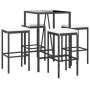 Garden table and high stools 5 pieces and black PE rattan cushions by vidaXL, Garden sets - Ref: Foro24-3187632, Price: 226,9...