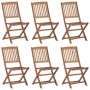 6 Stück klappbare Gartenstühle und Kissen aus massivem Akazienholz von vidaXL, Gartenstühle - Ref: Foro24-3075015, Preis: 317...