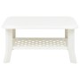 Mesa de centro de plástico blanco 90x60x46 cm