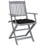 Folding garden chairs 6 pcs solid acacia wood cushions by vidaXL, Garden chairs - Ref: Foro24-3065429, Price: 299,37 €, Disco...