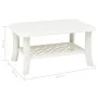 Mesa de centro de plástico blanco 90x60x46 cm de vidaXL, Mesas de centro - Ref: Foro24-48793, Precio: 63,33 €, Descuento: %