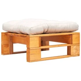 Garten-Palettenhocker mit honigbraunem Sandholzkissen von vidaXL, Hocker für den Außenbereich - Ref: Foro24-277440, Preis: 60...