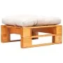 Garten-Palettenhocker mit honigbraunem Sandholzkissen von vidaXL, Hocker für den Außenbereich - Ref: Foro24-277440, Preis: 61...