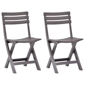 Folding garden chairs, 2 units, plastic, mocha color. by vidaXL, Garden chairs - Ref: Foro24-48788, Price: 59,07 €, Discount: %