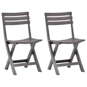Folding garden chairs, 2 units, plastic, mocha color. by vidaXL, Garden chairs - Ref: Foro24-48788, Price: 68,35 €, Discount: %