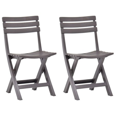 Folding garden chairs, 2 units, plastic, mocha color. by vidaXL, Garden chairs - Ref: Foro24-48788, Price: 59,07 €, Discount: %