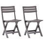 Folding garden chairs, 2 units, plastic, mocha color. by vidaXL, Garden chairs - Ref: Foro24-48788, Price: 59,07 €, Discount: %