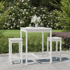 3-piece white pine wood garden table and high stools set by vidaXL, Garden sets - Ref: Foro24-3154726, Price: 216,41 €, Disco...