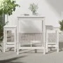 3-teiliges Set mit Gartentisch und hohen Hockern aus weißem Kiefernholz von vidaXL, Gartensets - Ref: Foro24-3154726, Preis: ...