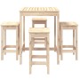 Garden table and high stools 5 pieces solid pine wood by vidaXL, Garden sets - Ref: Foro24-3154730, Price: 281,34 €, Discount: %