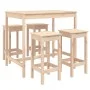 Garden table and high stools set 5 pieces solid pine wood by vidaXL, Garden sets - Ref: Foro24-3154745, Price: 294,61 €, Disc...