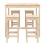 Garden table and high stools set 5 pieces solid pine wood by vidaXL, Garden sets - Ref: Foro24-3154745, Price: 294,61 €, Disc...
