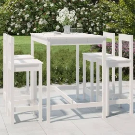 5-piece white pine wood garden table and high stools set by vidaXL, Garden sets - Ref: Foro24-3154751, Price: 307,11 €, Disco...