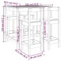 5-piece white pine wood garden table and high stools set by vidaXL, Garden sets - Ref: Foro24-3154751, Price: 311,61 €, Disco...