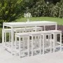 Garden table and high stools 9 pieces solid white pine wood by vidaXL, Garden sets - Ref: Foro24-3154766, Price: 654,22 €, Di...