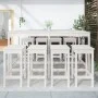 Garden table and high stools 9 pieces solid white pine wood by vidaXL, Garden sets - Ref: Foro24-3154766, Price: 654,22 €, Di...