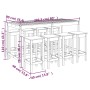 Garden table and high stools 9 pieces solid white pine wood by vidaXL, Garden sets - Ref: Foro24-3154766, Price: 643,59 €, Di...
