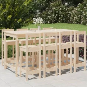 Garden table and high stools set 9 pieces solid pine wood by vidaXL, Garden sets - Ref: Foro24-3154770, Price: 480,47 €, Disc...