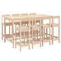Garden table and high stools set 9 pieces solid pine wood by vidaXL, Garden sets - Ref: Foro24-3154770, Price: 486,65 €, Disc...