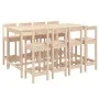 Garden table and high stools set 9 pieces solid pine wood by vidaXL, Garden sets - Ref: Foro24-3154770, Price: 480,47 €, Disc...