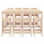 Gartentisch- und Hochhocker-Set, 9-teilig, aus massivem Kiefernholz von vidaXL, Gartensets - Ref: Foro24-3154770, Preis: 486,...