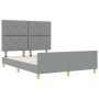 Estructura de cama con cabecera Gris claro 140 x 190 cm tela