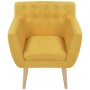 Sillón de tela amarillo de vidaXL, Sillones - Ref: Foro24-244069, Precio: 205,55 €