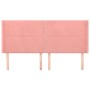 Cabecero con orejas de terciopelo rosa 163x16x118/128 cm