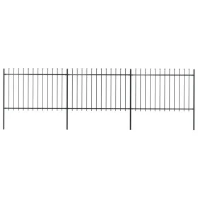 Gartenzäune mit schwarzen Stahllanzenspitzen 5,1x1,2 m von vidaXL, Zaunpaneele - Ref: Foro24-277622, Preis: 197,02 €, Rabatt: %