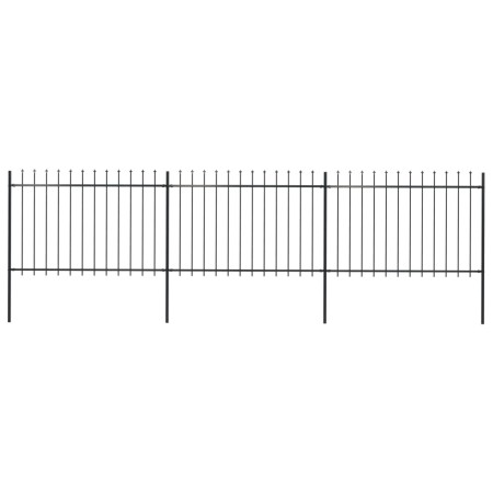 Valla de jardín con puntas de lanza acero negro 5,1x1,2 m by vidaXL, fence panels - Ref: Foro24-277622, Price: 177,95 €, Disc...