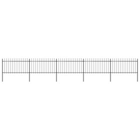 Garden fence with black steel spearheads 8.5x1 m by vidaXL, fence panels - Ref: Foro24-277615, Price: 292,41 €, Discount: %