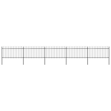 Garden fence with black steel spearheads 8.5x1 m by vidaXL, fence panels - Ref: Foro24-277615, Price: 292,41 €, Discount: %