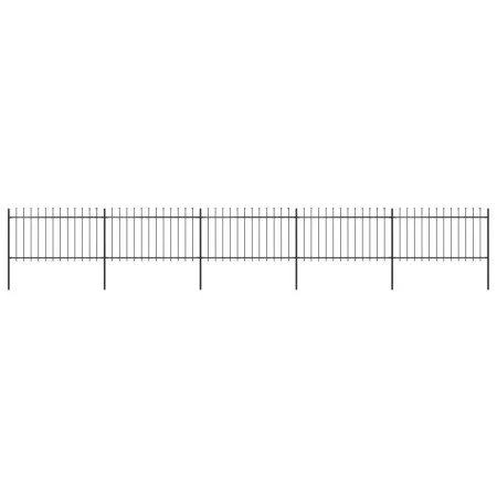 Gartenzaun mit Speerspitzen aus schwarzem Stahl 8,5x1 m von vidaXL, Zaunpaneele - Ref: Foro24-277615, Preis: 291,31 €, Rabatt: %