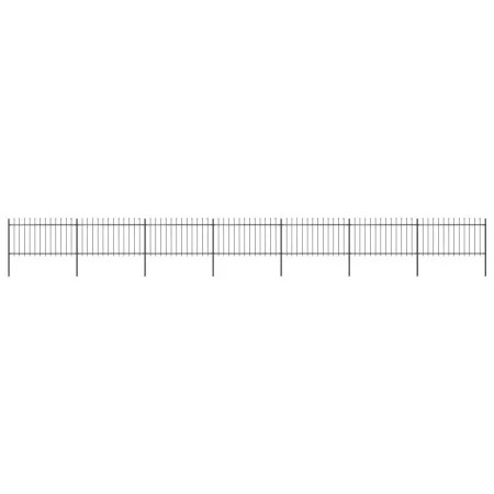 Gartenzaun mit Speerspitzen aus schwarzem Stahl 11,9x1 m von vidaXL, Zaunpaneele - Ref: Foro24-277617, Preis: 396,53 €, Rabat...