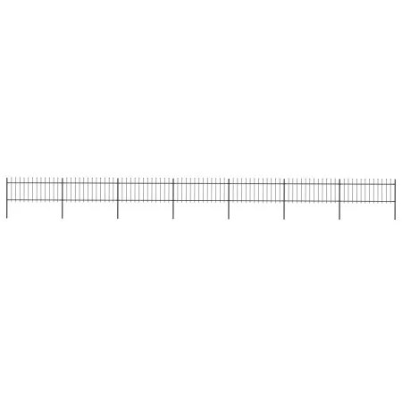 Garden fence with black steel spearheads 11.9x0.8 m by vidaXL, fence panels - Ref: Foro24-277608, Price: 352,21 €, Discount: %