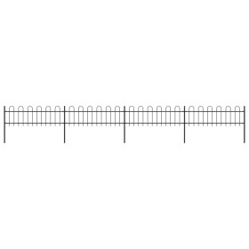 Gartenzaun mit schwarzen Stahlringspitzen 6,8 x 0,6 m von vidaXL, Zaunpaneele - Ref: Foro24-277641, Preis: 190,83 €, Rabatt: %