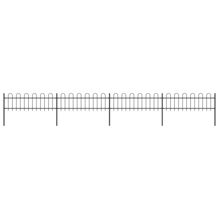 Gartenzaun mit schwarzen Stahlringspitzen 6,8 x 0,6 m von vidaXL, Zaunpaneele - Ref: Foro24-277641, Preis: 214,76 €, Rabatt: %