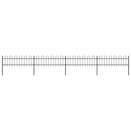 Gartenzaun mit schwarzen Stahlringspitzen 6,8 x 0,6 m von vidaXL, Zaunpaneele - Ref: Foro24-277641, Preis: 181,34 €, Rabatt: %