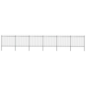 Gartenzaun mit Speerspitzen aus schwarzem Stahl 10,2x1,5 m von vidaXL, Zaunpaneele - Ref: Foro24-277634, Preis: 406,09 €, Rab...