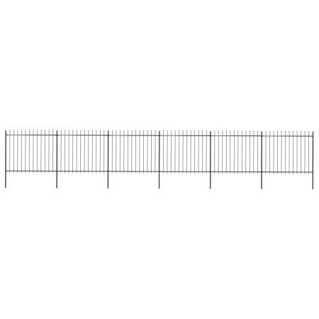 Garden fence with black steel spearheads 10.2x1.5 m by vidaXL, fence panels - Ref: Foro24-277634, Price: 406,09 €, Discount: %
