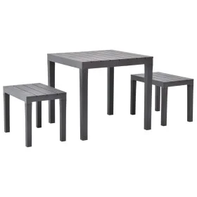 Garden table with 2 brown plastic benches by vidaXL, Garden sets - Ref: Foro24-48779, Price: 89,30 €, Discount: %