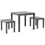 Garden table with 2 brown plastic benches by vidaXL, Garden sets - Ref: Foro24-48779, Price: 95,93 €, Discount: %