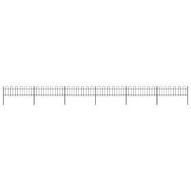 Gartenzaun mit schwarzen Stahlringspitzen 10,2 x 0,6 m von vidaXL, Zaunpaneele - Ref: Foro24-277643, Preis: 282,37 €, Rabatt: %