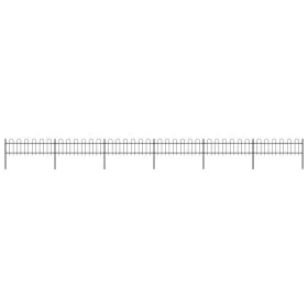 Gartenzaun mit schwarzen Stahlringspitzen 10,2 x 0,6 m von vidaXL, Zaunpaneele - Ref: Foro24-277643, Preis: 268,41 €, Rabatt: %