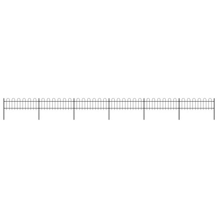 Garden fence with black steel hoop tips 10.2x0.6 m by vidaXL, fence panels - Ref: Foro24-277643, Price: 282,37 €, Discount: %