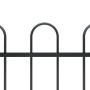 Garden fence with black steel hoop tips 10.2x0.6 m by vidaXL, fence panels - Ref: Foro24-277643, Price: 282,37 €, Discount: %