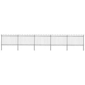 Garden fence with black steel hoop tips 8.5x1.2 m by vidaXL, fence panels - Ref: Foro24-277669, Price: 296,16 €, Discount: %