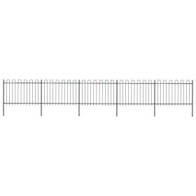 Gartenzaun mit schwarzen Stahlringspitzen 8,5 x 1,2 m von vidaXL, Zaunpaneele - Ref: Foro24-277669, Preis: 304,81 €, Rabatt: %